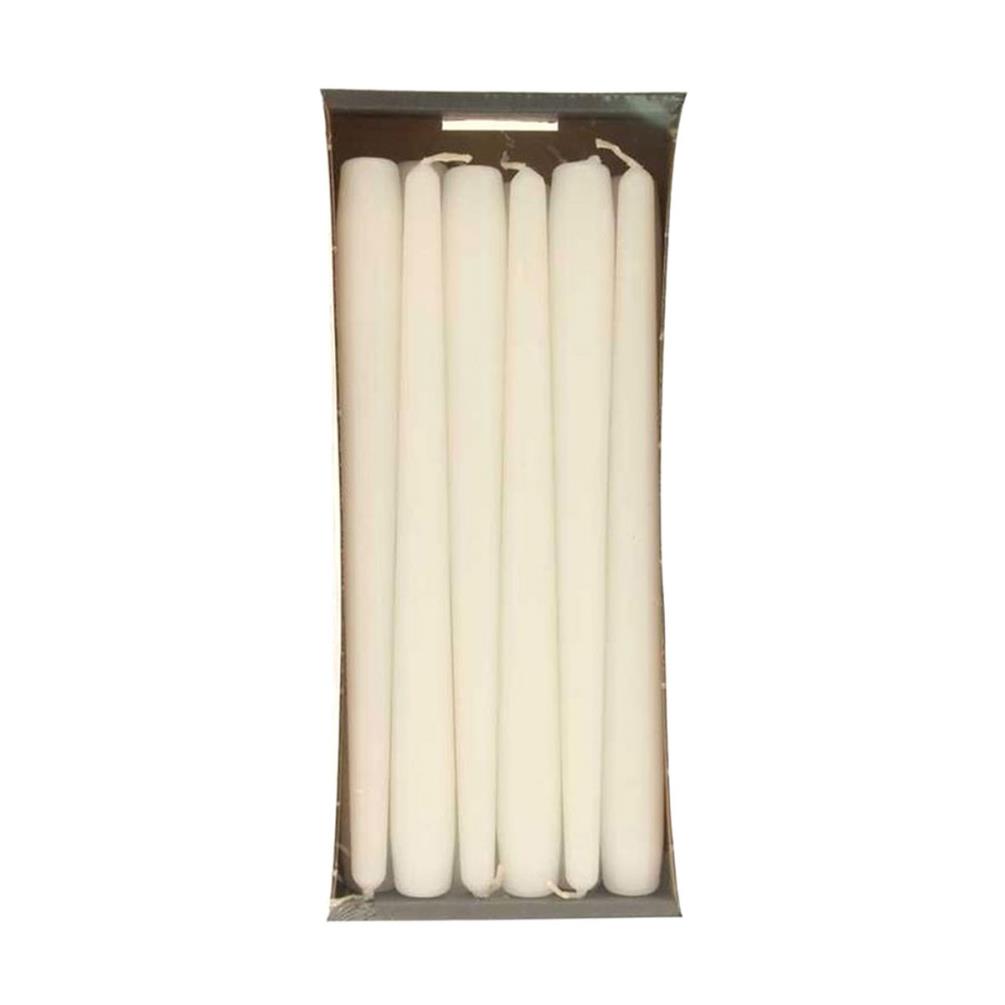 Bolsius White Tapered Candle 25cm (Pack of 12) £11.69